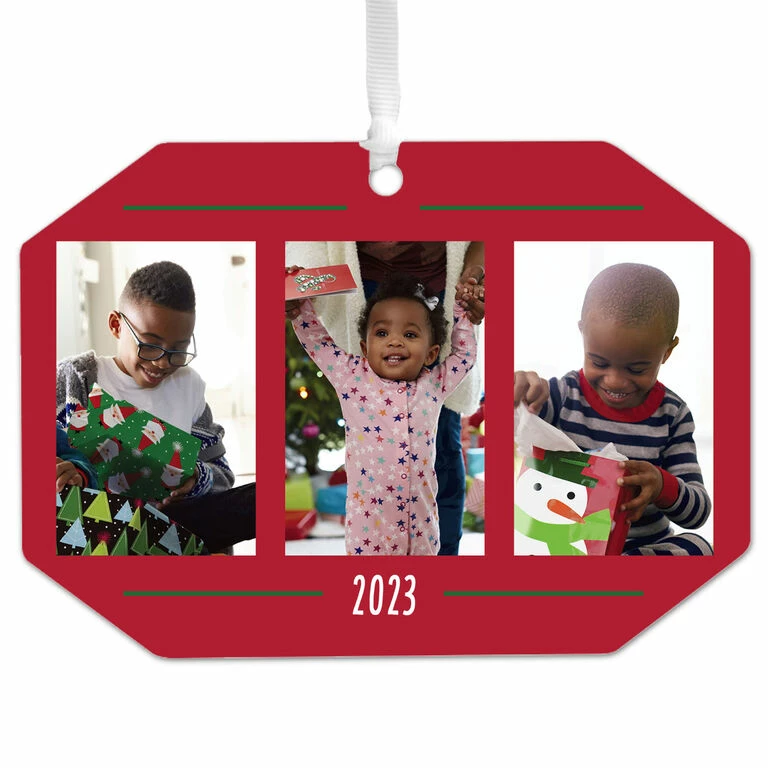 Hallmark Three-Photo Personalized Text And Photo Metal Ornament 1 Hallmark Three-Photo Personalized Text And Photo Metal Ornament