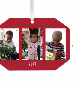 Hallmark Three-Photo Personalized Text And Photo Metal Ornament 5 Hallmark Three-Photo Personalized Text And Photo Metal Ornament -Department Store Shop ThreePhoto Personalized Christmas Ornament 1OFM1001B5 03