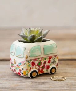 Natural Life Faux Succulent In Van Planter, 2"