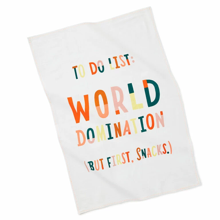 Hallmark To Do List: World Domination Tea Towel 1 Hallmark To Do List: World Domination Tea Towel