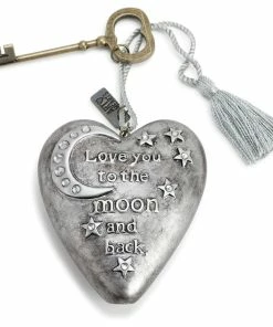 To The Moon Art Heart Sculpture, 4"