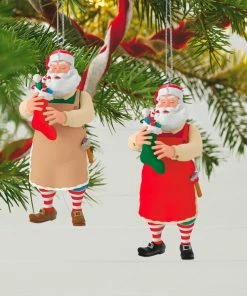 Hallmark Toymaker Santa Surprise Mystery Ornament 11 Hallmark Toymaker Santa Surprise Mystery Ornament -Department Store Shop Toymaker Santa Holding Stocking Keepsake Ornament 1999QGO2967 03