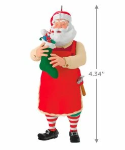 Hallmark Toymaker Santa Surprise Mystery Ornament 12 Hallmark Toymaker Santa Surprise Mystery Ornament -Department Store Shop Toymaker Santa Holding Stocking Keepsake Ornament 1999QGO2967 04