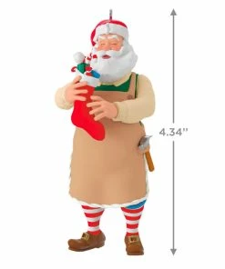 Hallmark Toymaker Santa Surprise Mystery Ornament 13 Hallmark Toymaker Santa Surprise Mystery Ornament -Department Store Shop Toymaker Santa Holding Stocking Keepsake Ornament 1999QGO2967 05