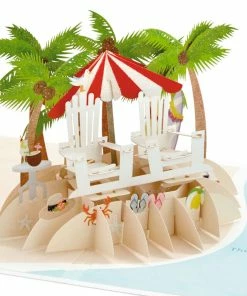 Hallmark Tropical Beach Scene 3D Pop-Up Anniversary Card