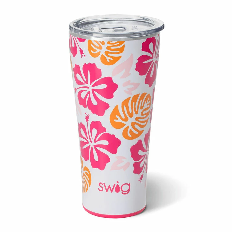 Swig Island Bloom Stainless Steel Tumbler, 32 Oz. 1 Swig Island Bloom Stainless Steel Tumbler, 32 Oz.