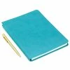 Hallmark Turquoise Faux Leather Notebook With Pen