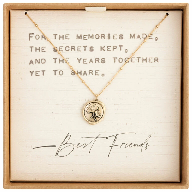 Flowers Charm Dear You Best Friend Necklace, 17.5" 2 Flowers Charm Dear You Best Friend Necklace, 17.5" - Image 2