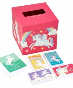 Hallmark Colorful Unicorn Classroom Valentines Set With Light-Up, Musical Mailbox