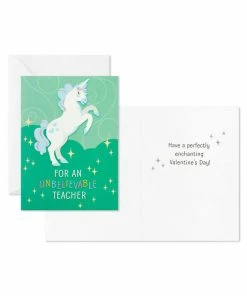 Hallmark Colorful Unicorn Classroom Valentines Set With Light-Up, Musical Mailbox -Department Store Shop Unicorn Kids Classroom Exchange Valentines and Box 5VBX2959 03