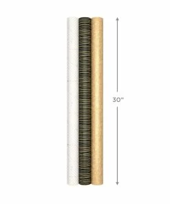 Hallmark Upscale Neutrals 3-Pack Wrapping Paper, 85 Sq. Ft. Total -Department Store Shop Upscale Neutrals 2 Standard 1 Foil 3Pack Gift Wrap 5EWR6417 08