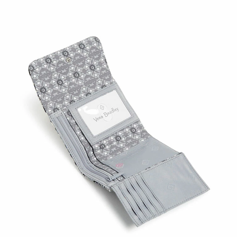 Vera Bradley RFID Riley Compact Wallet In Tranquil Medallion 2 Vera Bradley RFID Riley Compact Wallet In Tranquil Medallion - Image 2