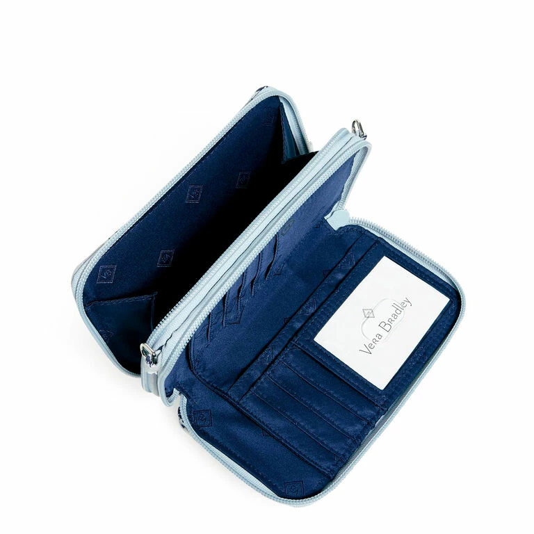 Vera Bradley RFID All-in-One Crossbody Purse In Perennials Gray 3 Vera Bradley RFID All-in-One Crossbody Purse In Perennials Gray - Image 3