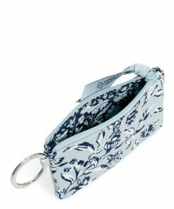 Vera Bradley Zip ID Case In Perennials Gray -Department Store Shop Vera Bradley GrayNavy Floral Print ID Wallet 2842615290 03