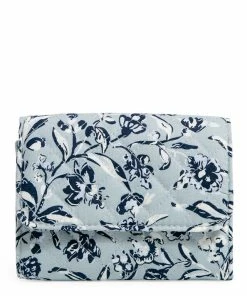Vera Bradley RFID Riley Compact Wallet In Perennials Gray