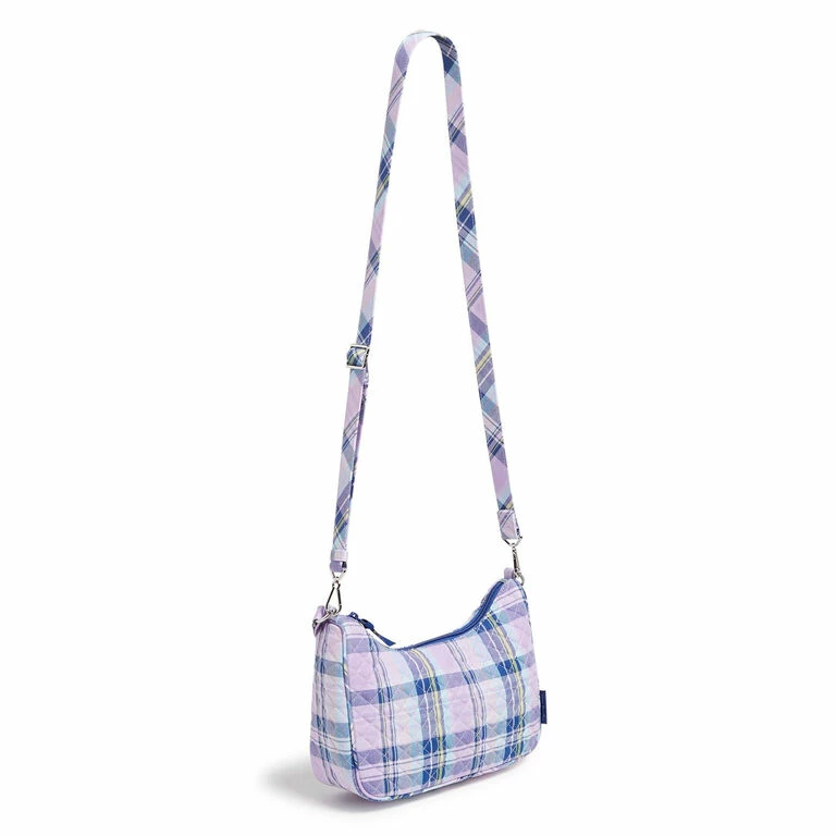 Vera Bradley Frannie Crescent Crossbody Purse In Amethyst Plaid 2 Vera Bradley Frannie Crescent Crossbody Purse In Amethyst Plaid - Image 2