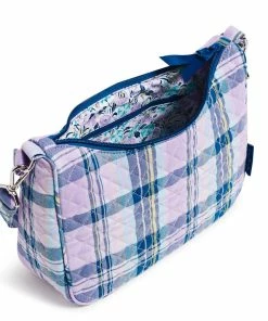 Vera Bradley Frannie Crescent Crossbody Purse In Amethyst Plaid 5 Vera Bradley Frannie Crescent Crossbody Purse In Amethyst Plaid -Department Store Shop Vera Bradley Navy and Lavender Pattern Crossbody Bag 3724015849 03