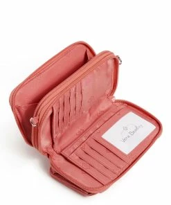 Vera Bradley RFID All-in-One Crossbody Purse In Terra Cotta Rose -Department Store Shop Vera Bradley Solid Rose Pink Crossbody Purse 2845515962 03