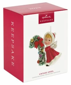 Hallmark Vintage Angel Porcelain Ornament -Department Store Shop Vintage Angel With Candy Cane Keepsake Ornament 2499QXT4127 04