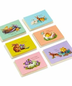 Hallmark Vintage Bunnies And Chicks Boxed Easter Cards, Pack Of 24
