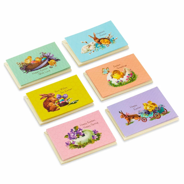 Hallmark Vintage Bunnies And Chicks Boxed Easter Cards, Pack Of 24 1 Hallmark Vintage Bunnies And Chicks Boxed Easter Cards, Pack Of 24