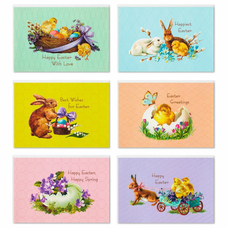 Hallmark Vintage Bunnies And Chicks Boxed Easter Cards, Pack Of 24 2 Hallmark Vintage Bunnies And Chicks Boxed Easter Cards, Pack Of 24 - Image 2