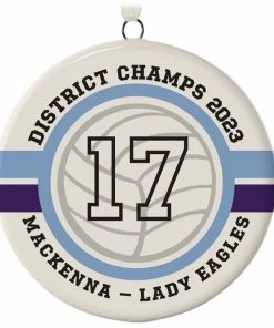 Volleyball Ceramic Circle Personalized Ornament