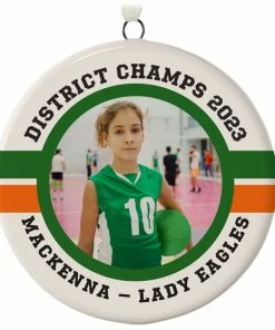 Volleyball Ceramic Circle Personalized Photo Ornament