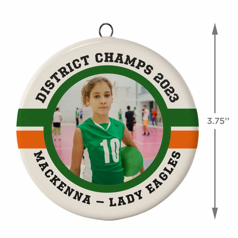 Volleyball Ceramic Circle Personalized Photo Ornament 3 Volleyball Ceramic Circle Personalized Photo Ornament - Image 3
