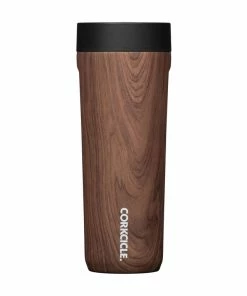 Corkcicle Walnut Wood Stainless Steel Commuter Cup, 17 Oz.