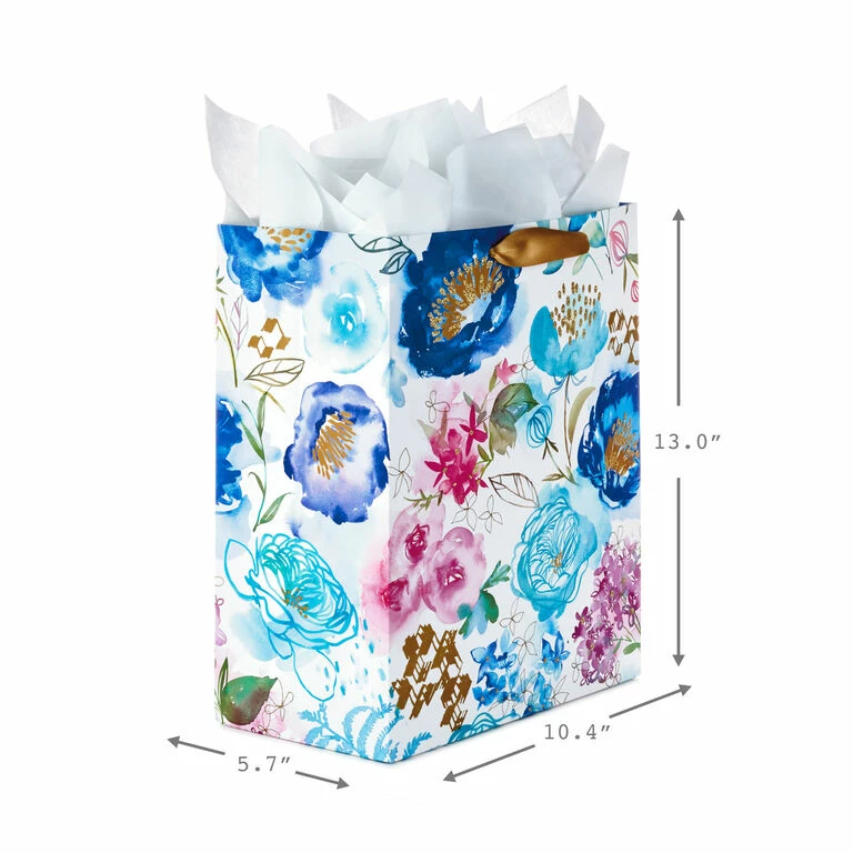 Hallmark 13" Watercolor 3-Pack Assorted Gift Bags With Tissue 3 Hallmark 13" Watercolor 3-Pack Assorted Gift Bags With Tissue - Image 3