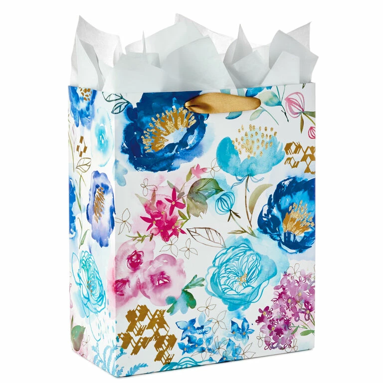 Hallmark 13" Watercolor 3-Pack Assorted Gift Bags With Tissue 6 Hallmark 13" Watercolor 3-Pack Assorted Gift Bags With Tissue - Image 6