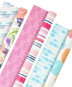 Hallmark Watercolor Tones 3-Pack Reversible Wrapping Paper, 75 Sq. Ft. Total