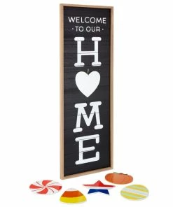 Hallmark Welcome Home Front Porch Sign With Seasonal Decorations, 16.5x47.25