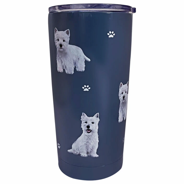 E&S Pets West Highland White Terrier Stainless Steel Tumbler, 20 Oz. 1 E&S Pets West Highland White Terrier Stainless Steel Tumbler, 20 Oz.