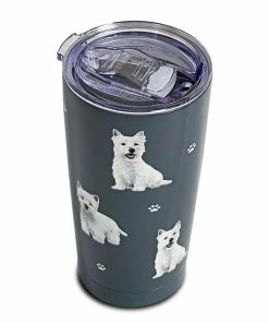 E&S Pets West Highland White Terrier Stainless Steel Tumbler, 20 Oz. 3 E&S Pets West Highland White Terrier Stainless Steel Tumbler, 20 Oz. -Department Store Shop Westies on Dark Blue Stainless Steel Tumbler 11545 02