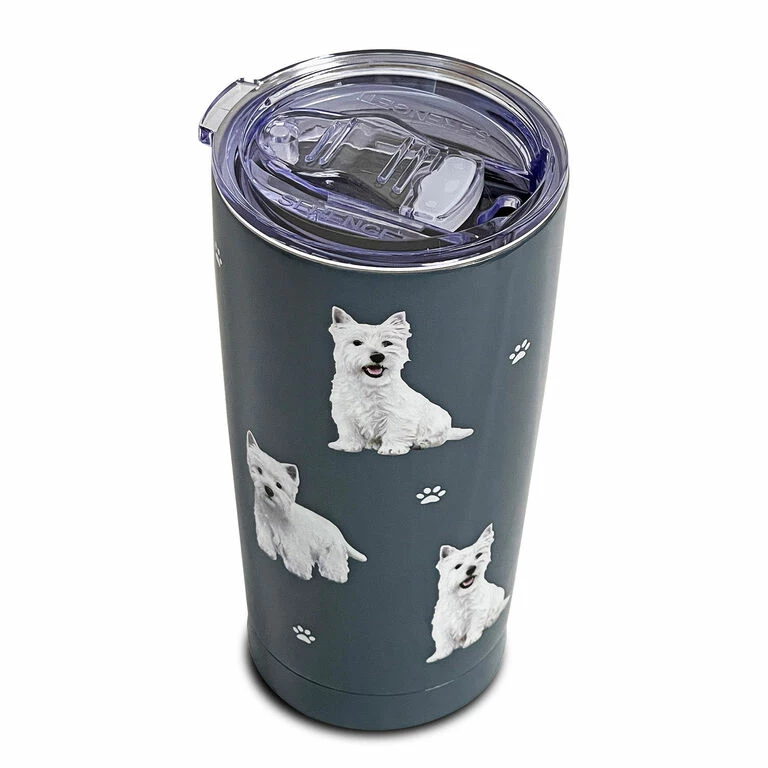 E&S Pets West Highland White Terrier Stainless Steel Tumbler, 20 Oz. 2 E&S Pets West Highland White Terrier Stainless Steel Tumbler, 20 Oz. - Image 2