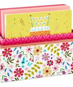 Hallmark Whimsical Designs Assorted Note Cards With Caddy, Box Of 30