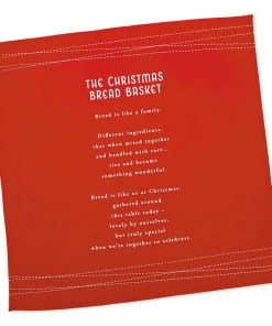 Demdaco Christmas Bread Basket And Tea Towel, Set Of 2 -Department Store Shop White Ceramic Bread Basket and Red Tea Towel 2020210677 04