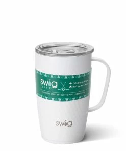 Swig Golf Partee Stainless Steel Travel Mug, 18 Oz. -Department Store Shop White Golf Ball Texture Insulated Mug With Lid S106C18WH 02