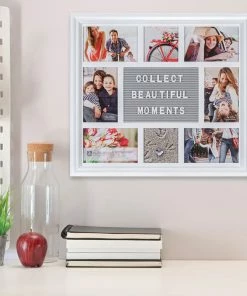 Malden Photo Collage Letterboard White Picture Frame, 18.5x16.5 -Department Store Shop White Photo Collage Letterboard Picture Frame 918608 03