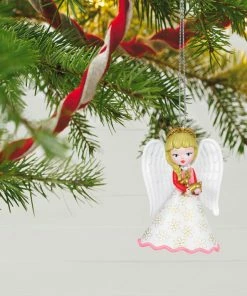 Hallmark Heirloom Angels Ornament -Department Store Shop White Pink Angel Keepsake Ornament 1699QXR8197 02