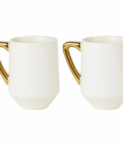 Hallmark Love You And Love You More Mugs, Set Of 2 -Department Store Shop White and Gold Love You and Love You More Mugs 1ERL1194 02