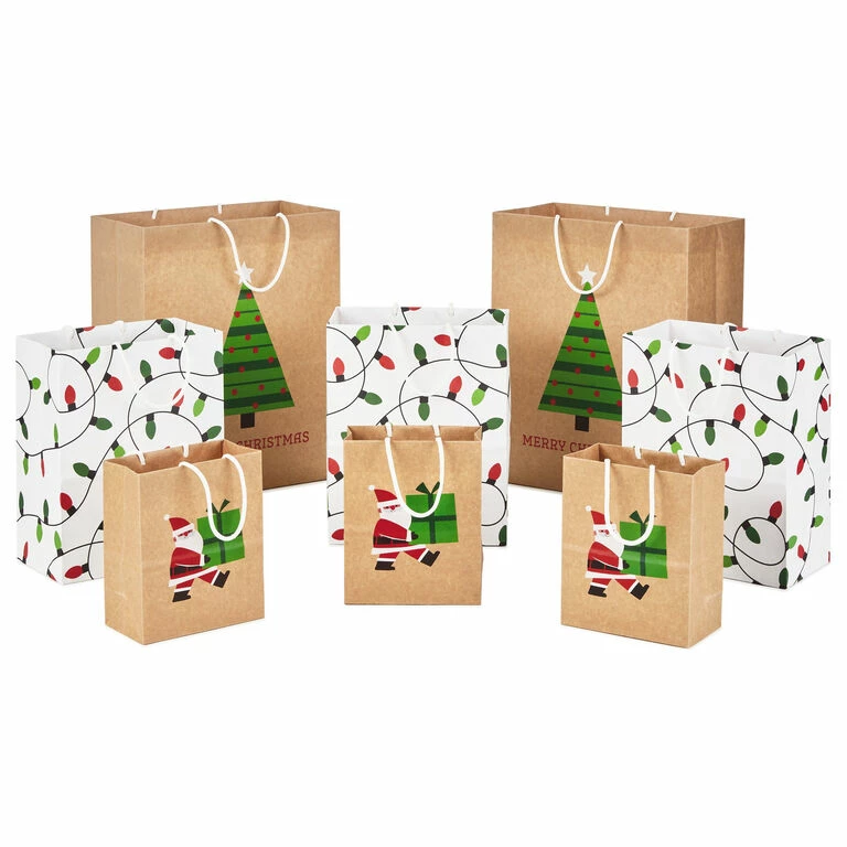 Hallmark Merry Mix 8-Pack Christmas Gift Bags, Assorted Sizes And Designs 1 Hallmark Merry Mix 8-Pack Christmas Gift Bags, Assorted Sizes And Designs