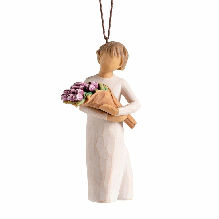 Willow Tree Surprise Tulip Bouquet Figurine Ornament, 4" H 1 Willow Tree Surprise Tulip Bouquet Figurine Ornament, 4" H