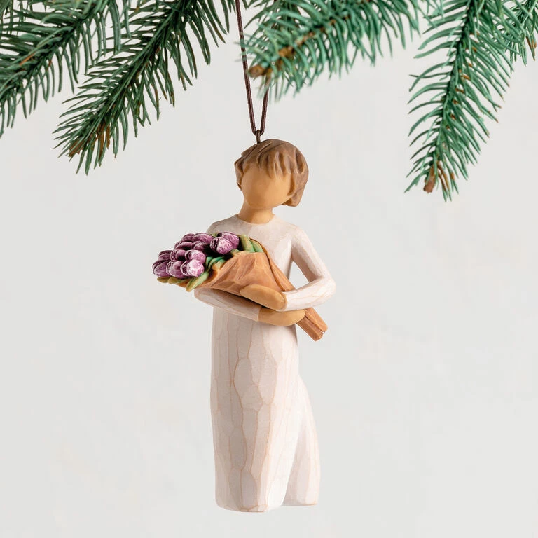 Willow Tree Surprise Tulip Bouquet Figurine Ornament, 4" H 2 Willow Tree Surprise Tulip Bouquet Figurine Ornament, 4" H - Image 2