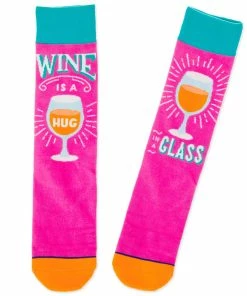 Hallmark Wine Is A Hug In A Glass Funny Crew Socks