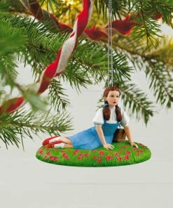 Hallmark The Wizard Of Oz™ Under The Poppies' Spell Ornament -Department Store Shop Wizard of Oz Dorothy in Poppies Keepsake Ornament 2199QXI6107 02
