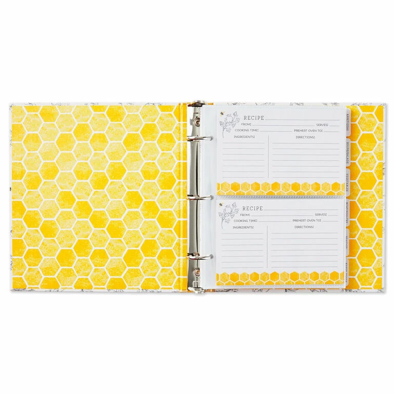 Hallmark Yellow Honeycomb Recipe Organizer Book 2 Hallmark Yellow Honeycomb Recipe Organizer Book - Image 2