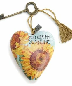 You Are My Sunshine Art Heart Sculpture, 4"